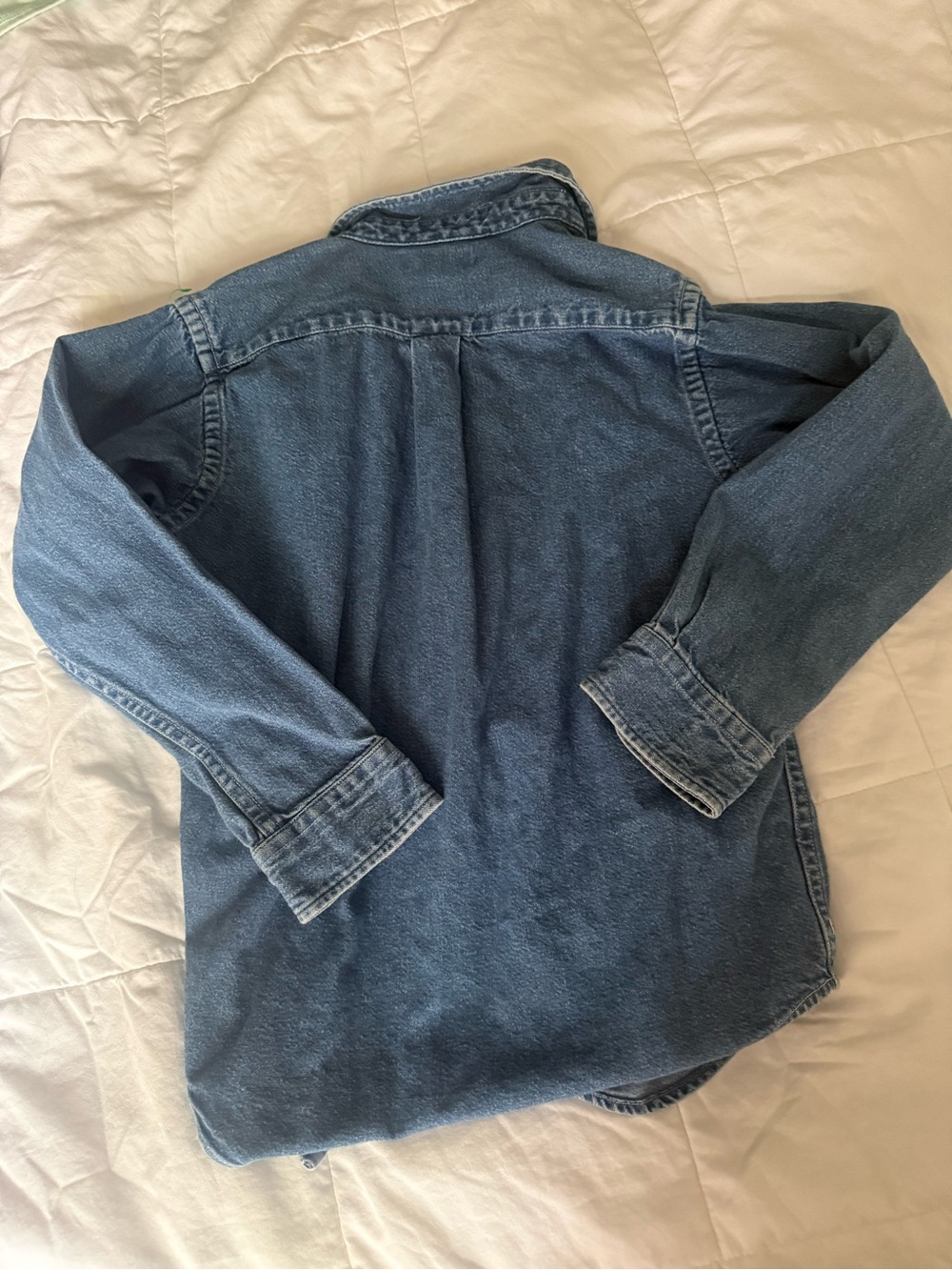 Ralph Lauren Distressed Denim Shirt in Medium Blue - Picture 3 of 3